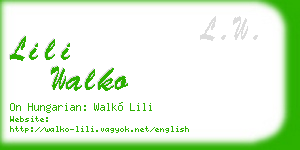 lili walko business card