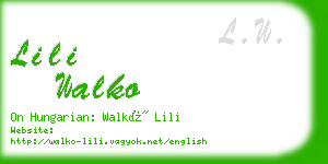 lili walko business card